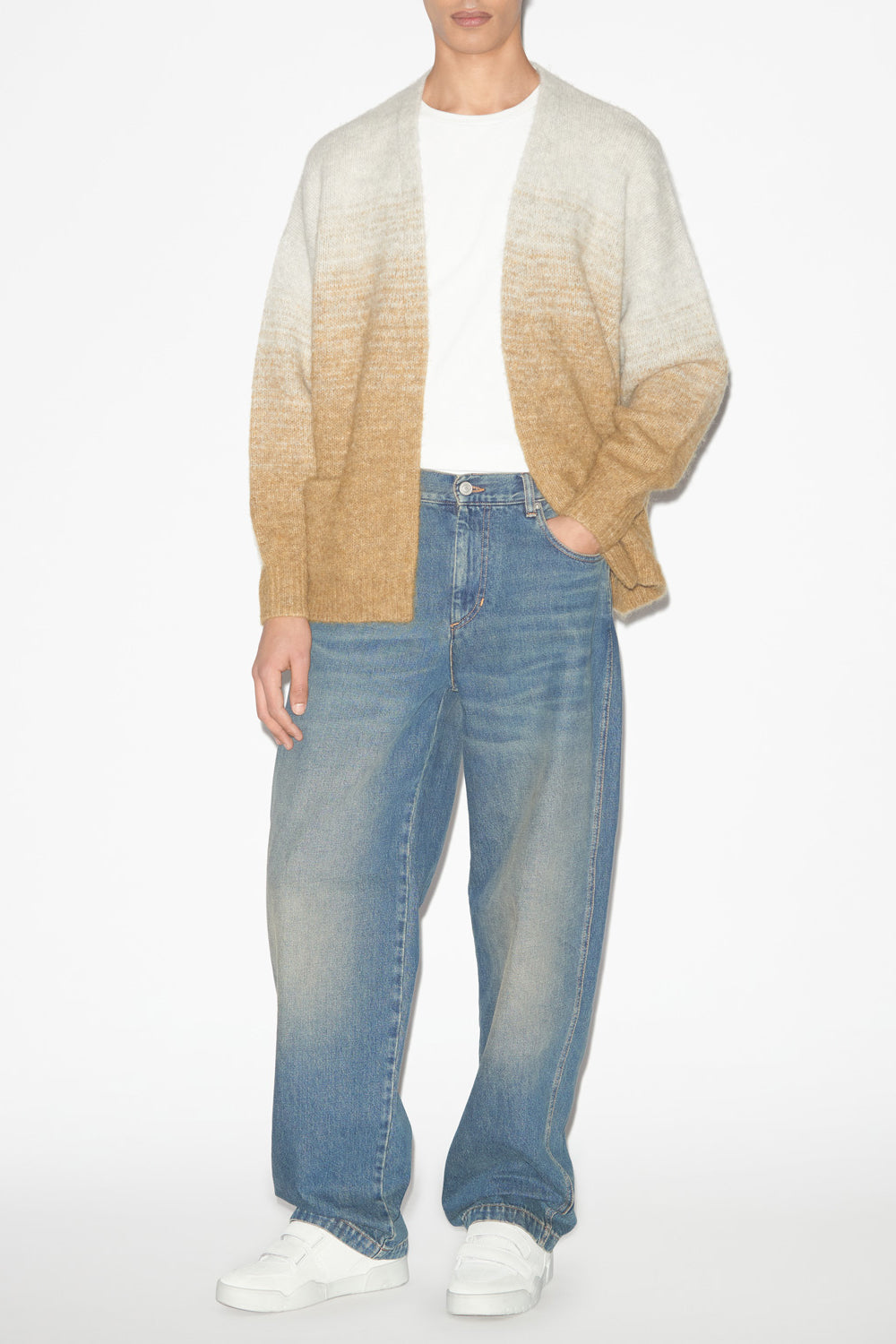 Daneah グラデーション アルパカニット製 カーディガン - Honey - Man - 2