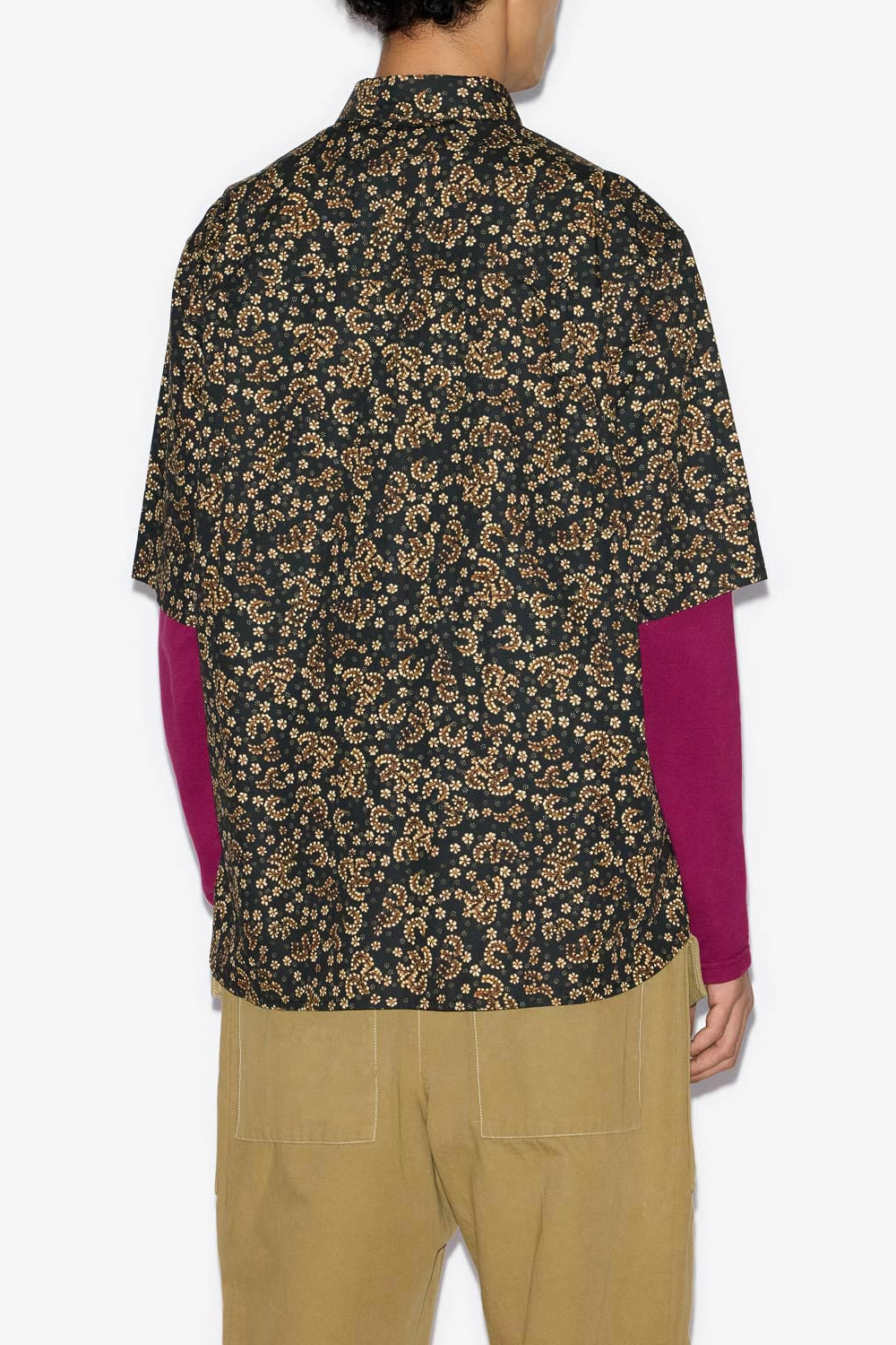 Labilio プリントコットン製 半袖シャツ - Black-ochre - Man - 5