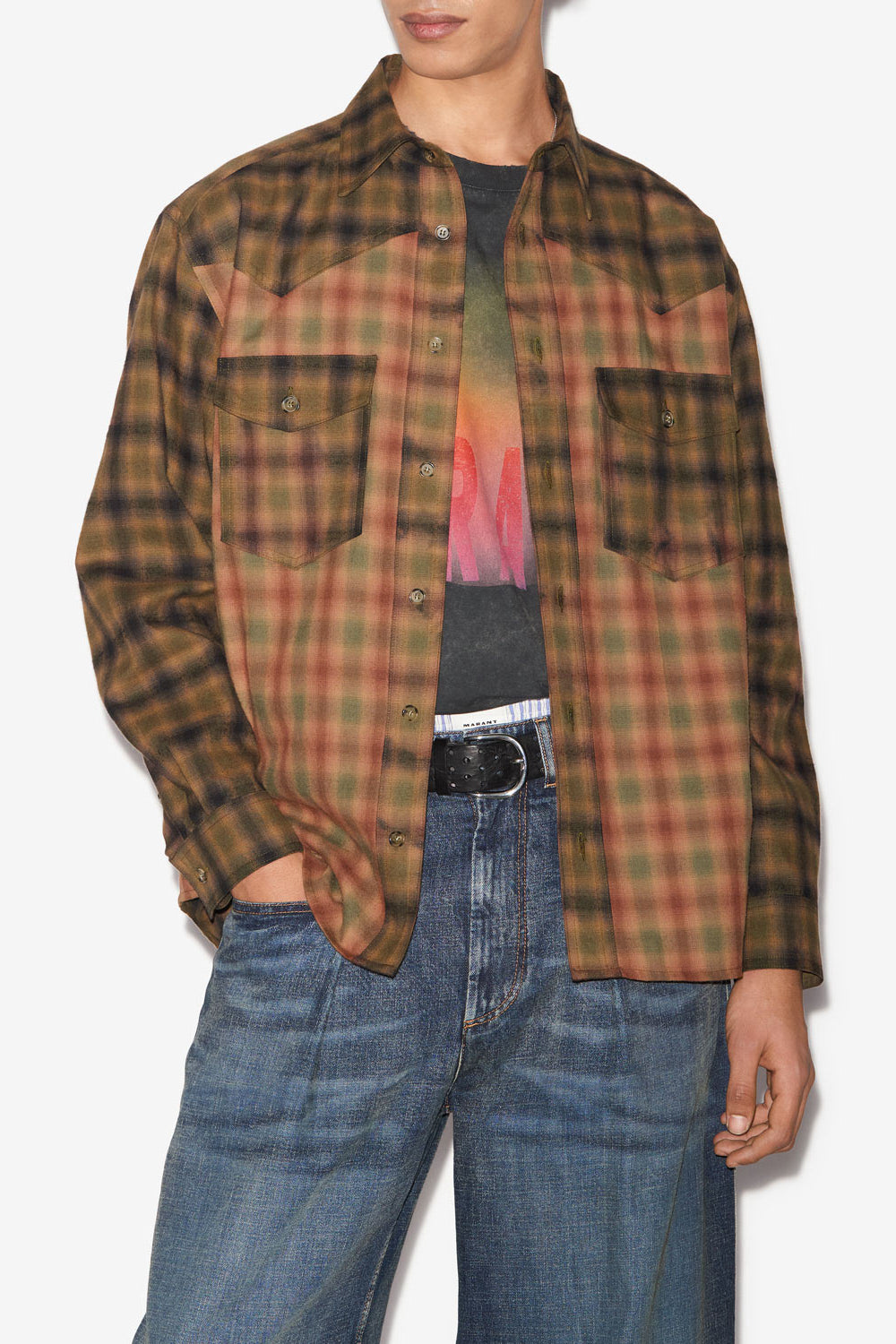 Sulivan チェックコットン製 シャツ - Khaki-khaki - Man - 4