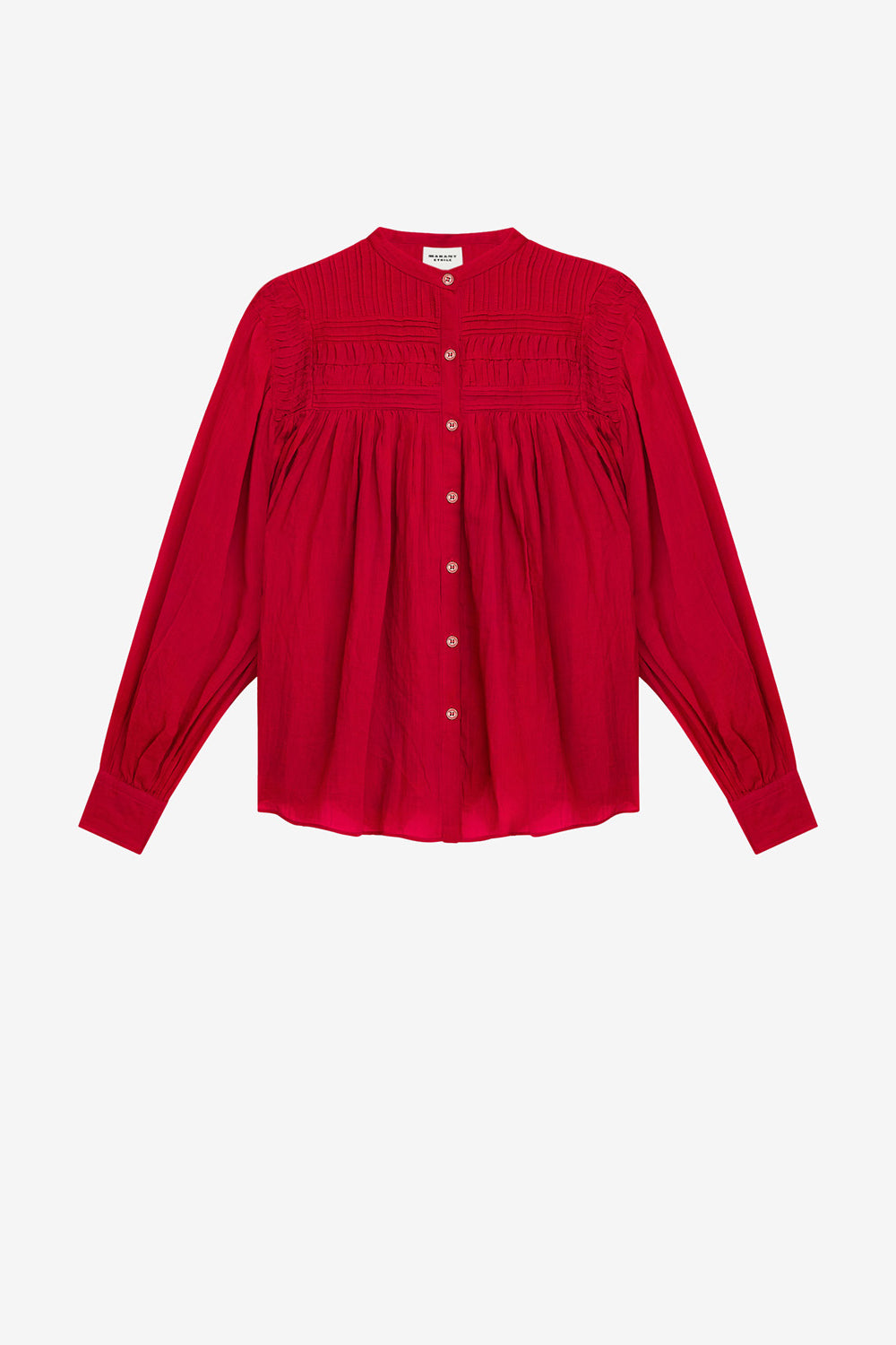 Plalia gathered cotton voile blouse - Red - Woman - 1