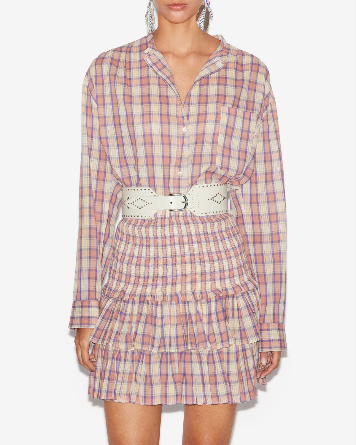 Chemisier mexika Woman Antik pink-yellow 5