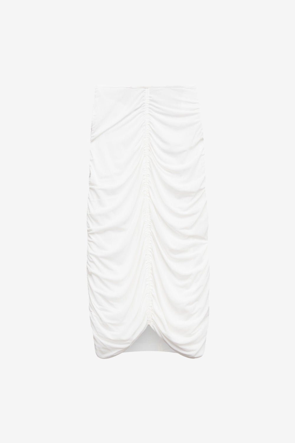 Vicky midi skirt in gathered jersey - White - Woman - 1