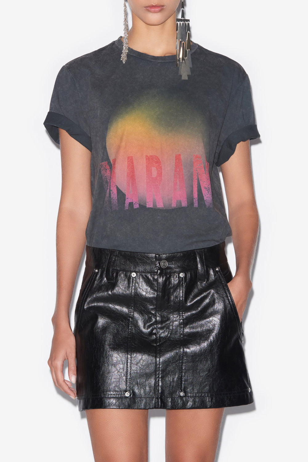 Anais short leather style skirt - Black - Woman - 4