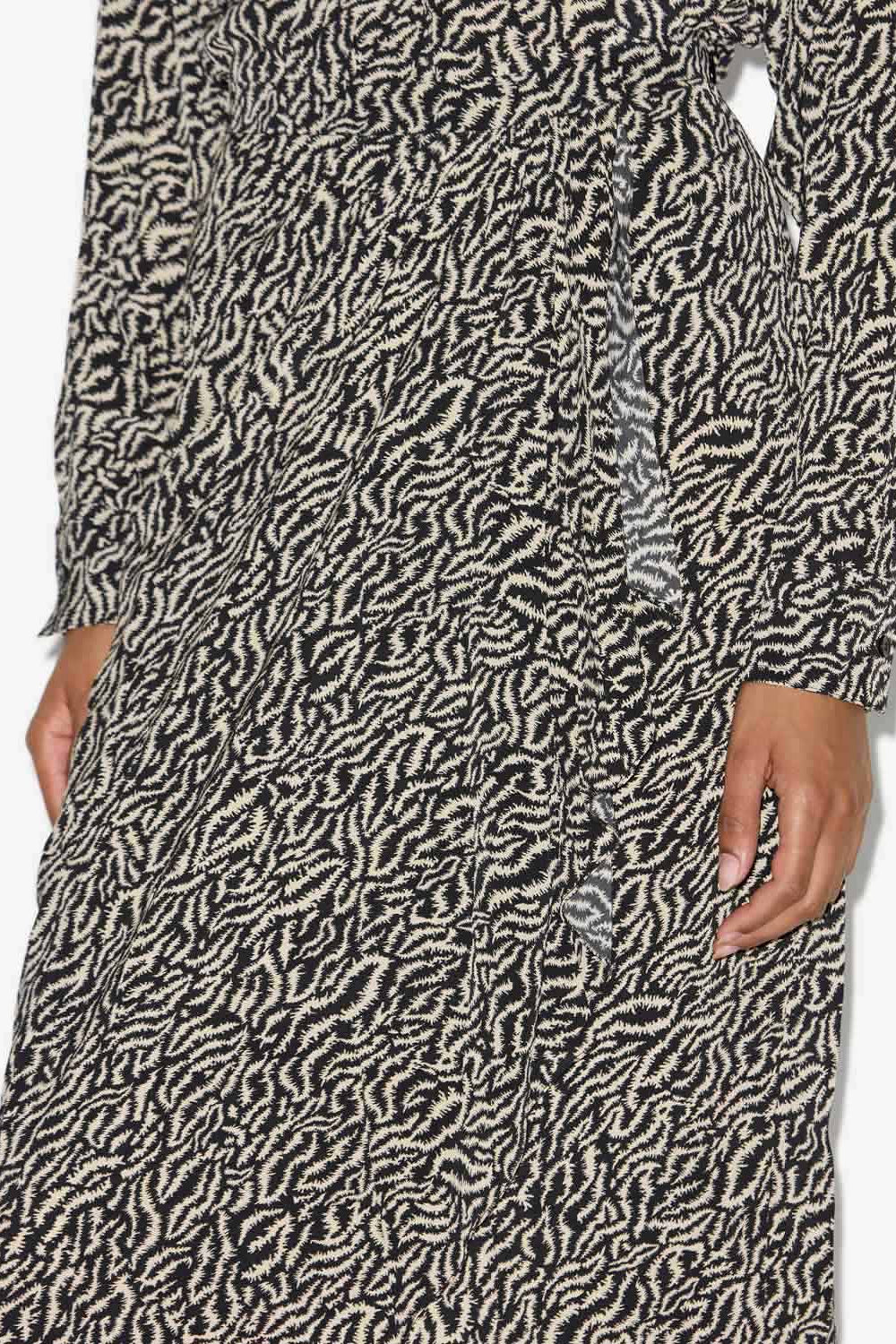 Vanille printed flowing midi skirt - Ecru and black - Woman - 3