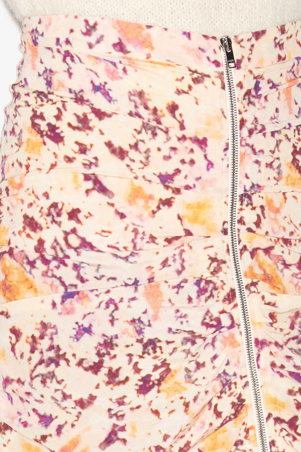 Hozana gathered silk blend midi skirt - Ecru-plum - Woman - 3