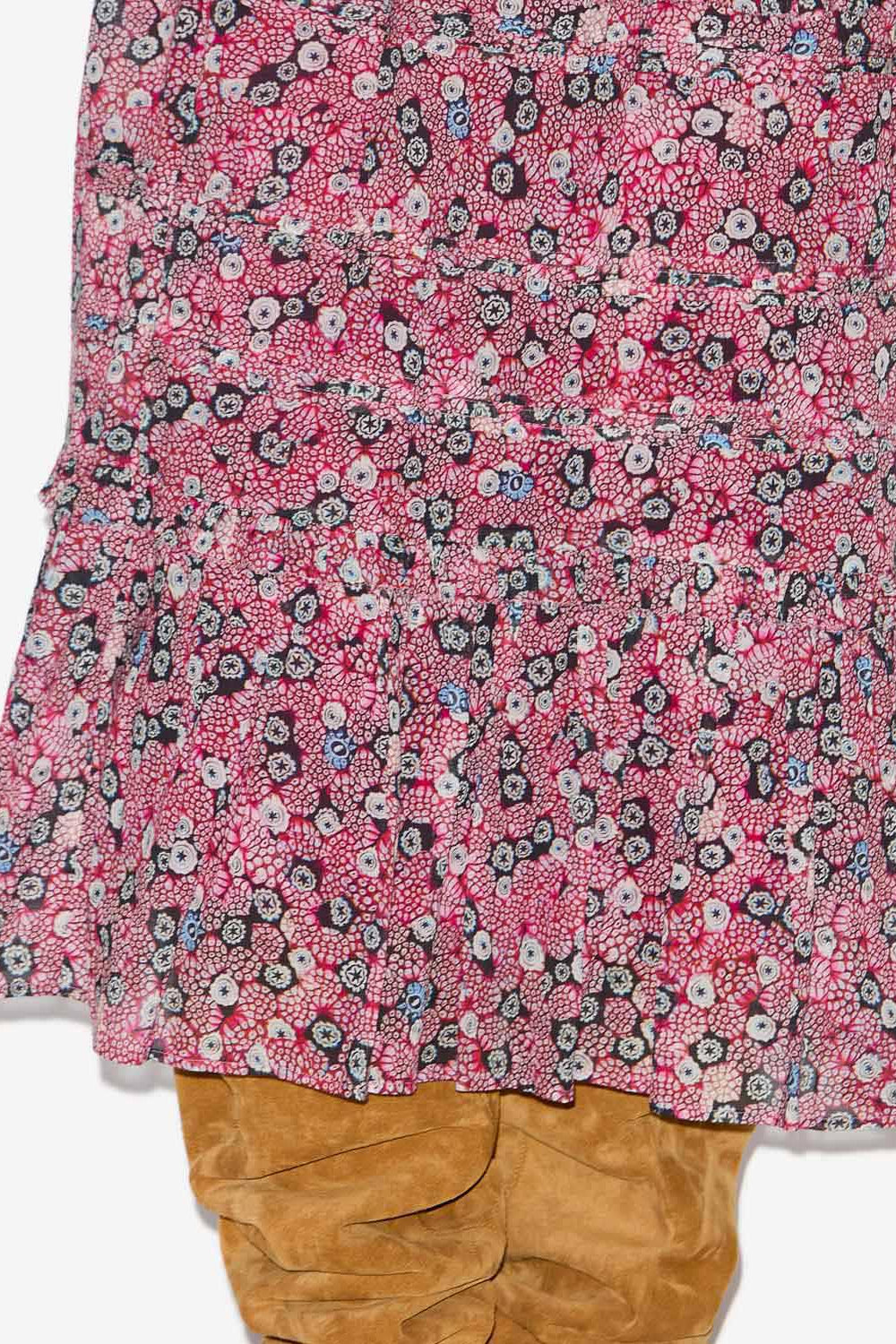 Diya long skirt in printed cotton voile - Raspberry-black - Woman - 3