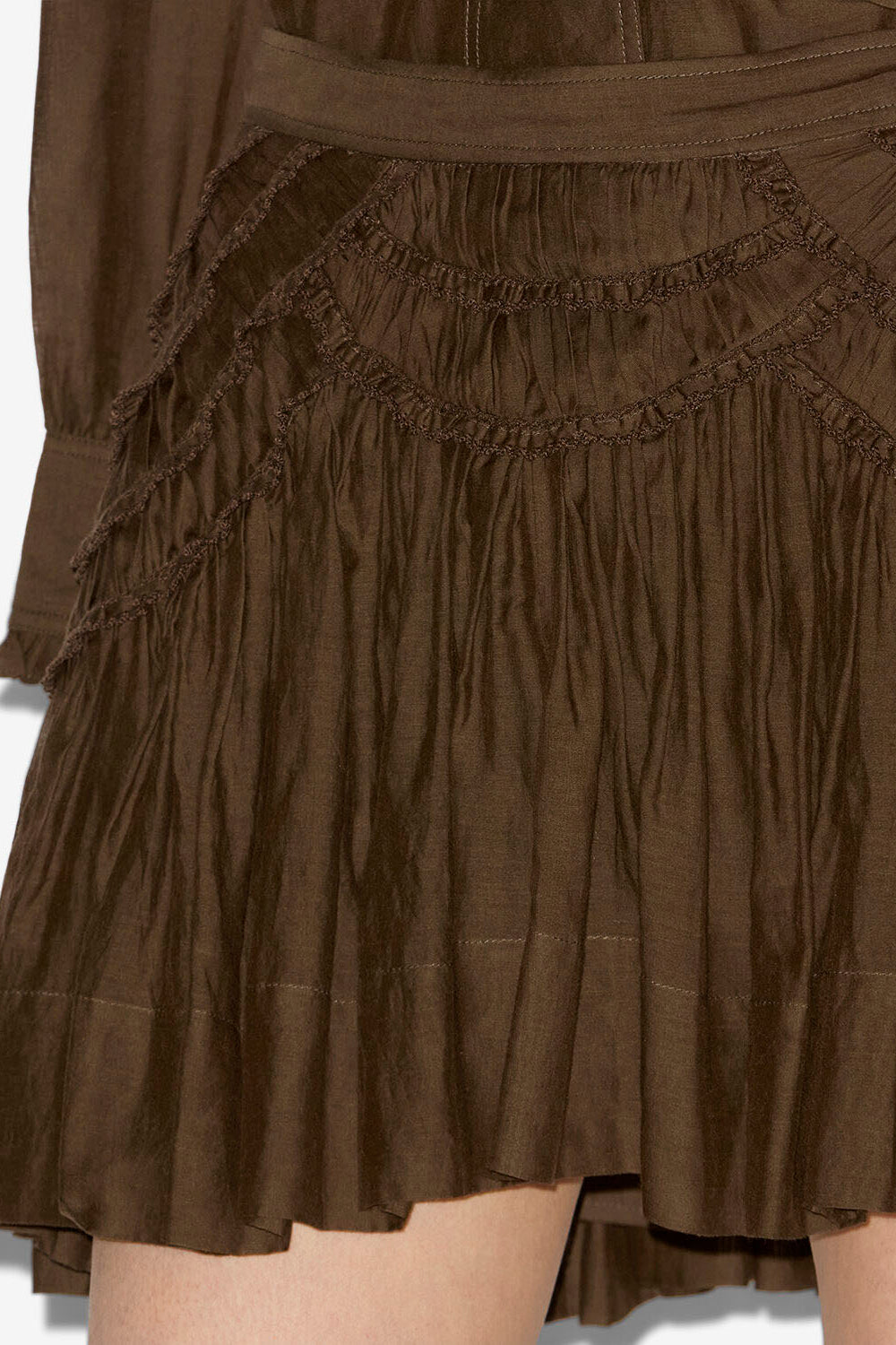 Ceola short frilly skirt - Dark khaki - Woman - 3