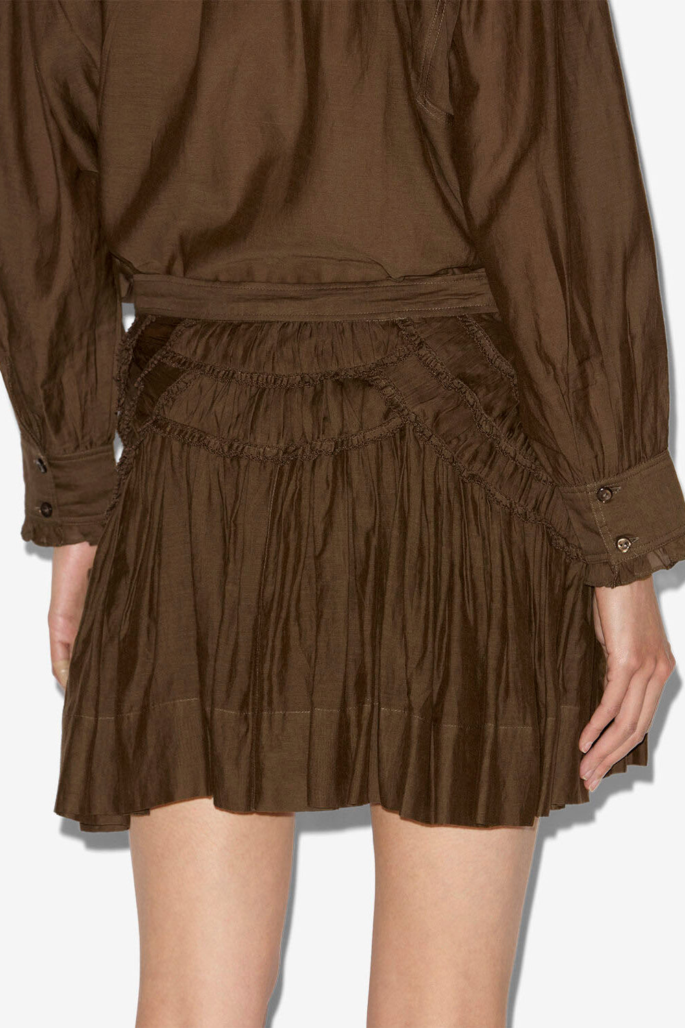 Ceola short frilly skirt - Dark khaki - Woman - 5