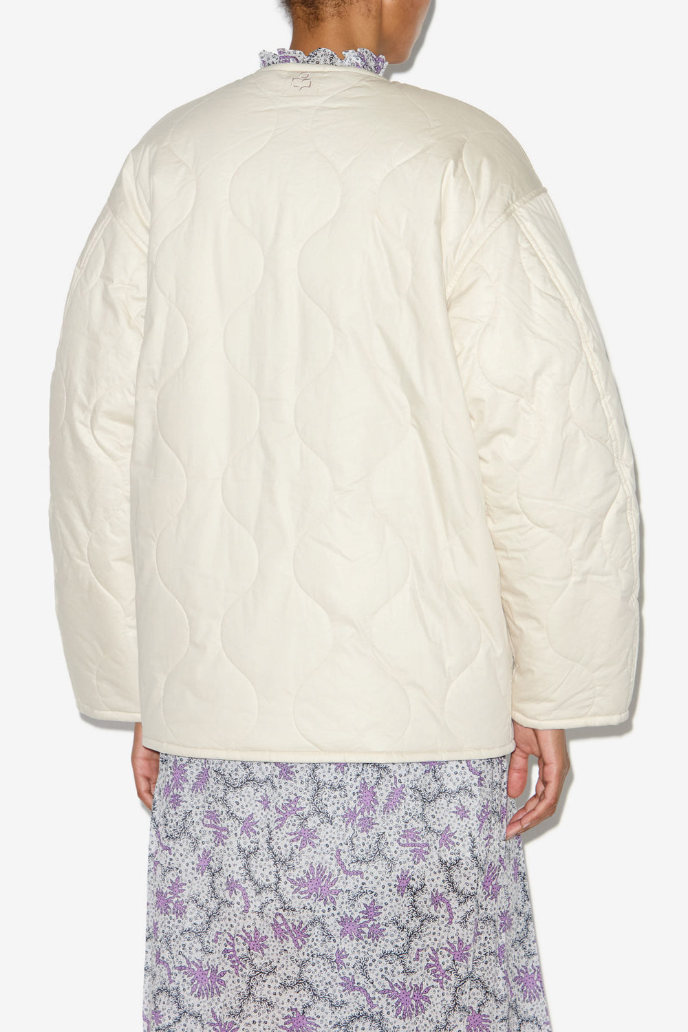 Nesmae quilted plain-colored cotton blend coat - Beige-lilac - Woman - 5