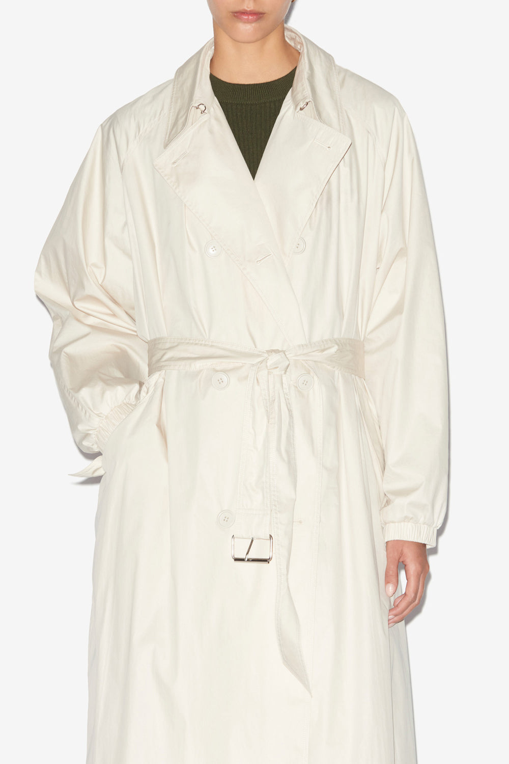 Cacilda plain-colored cotton blend trench coat - Beige - Woman - 4