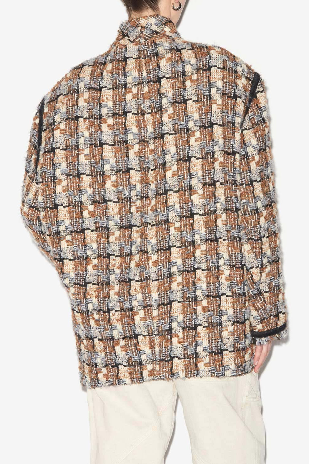 Elanore tweed coat - Chestnut-ecru - Woman - 4