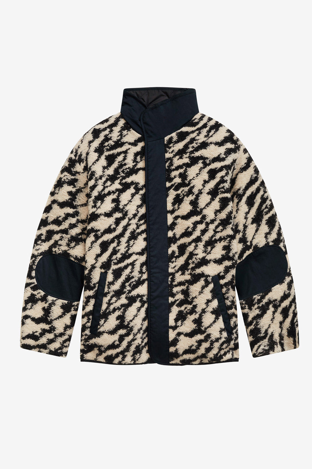 Wendemantel odemmah aus zebrawolle und steppung - Black-beige - Man - 1