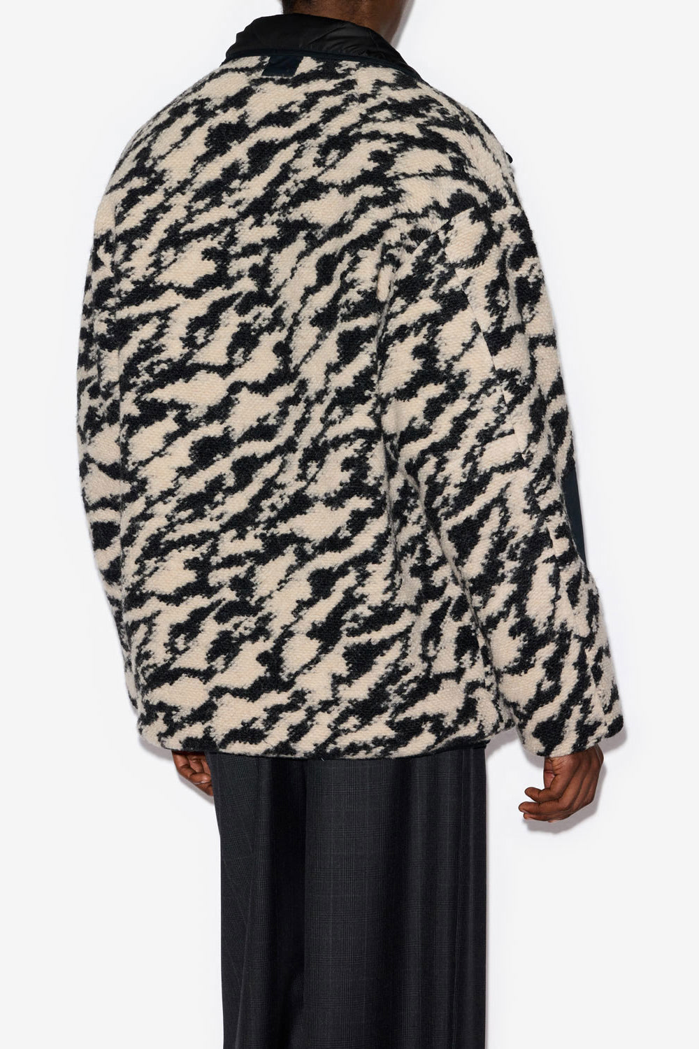 Wendemantel odemmah aus zebrawolle und steppung - Black-beige - Man - 4