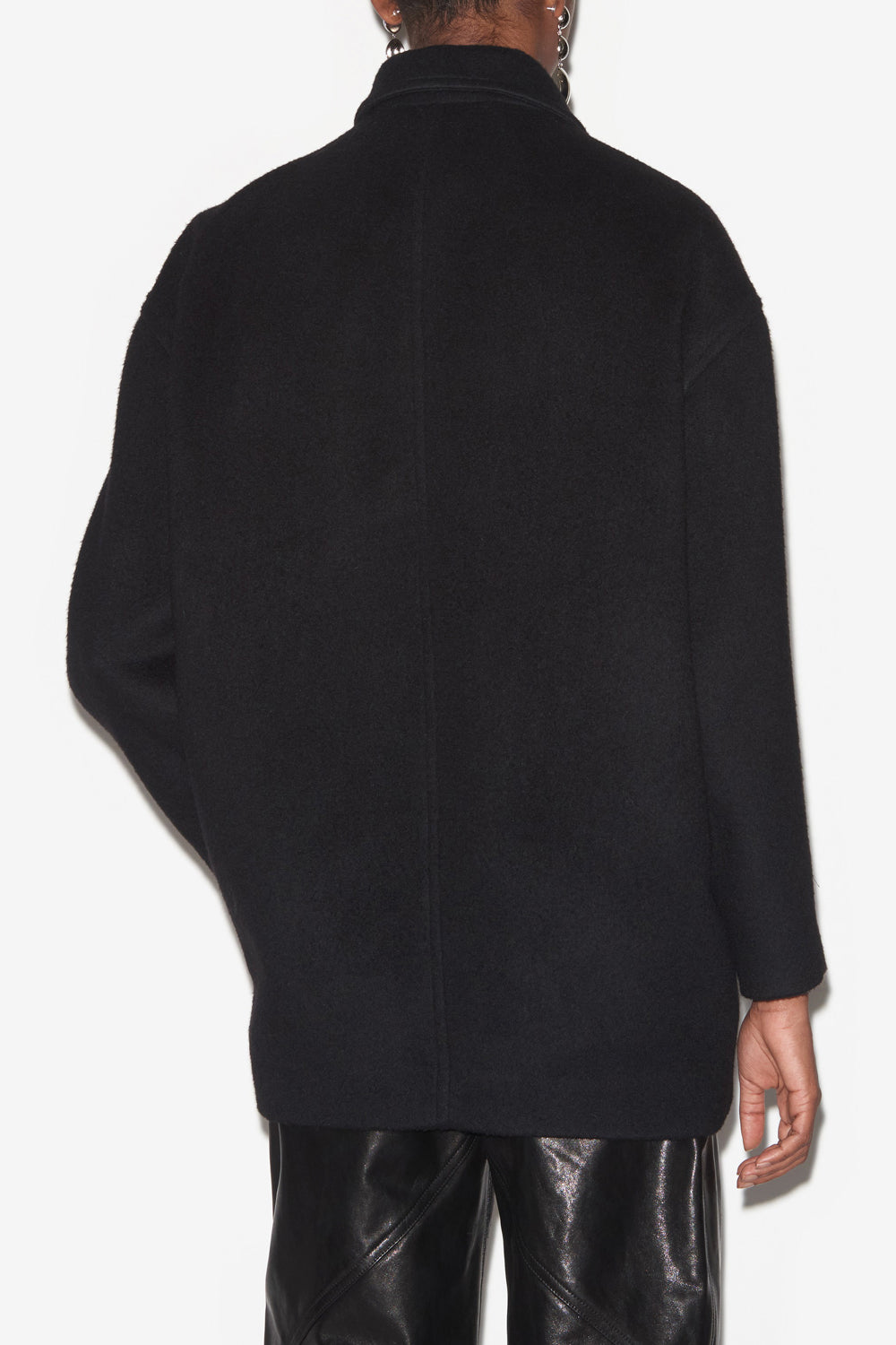 Eveline coat in plain-colored cashmere and wool - Black - Woman - 5