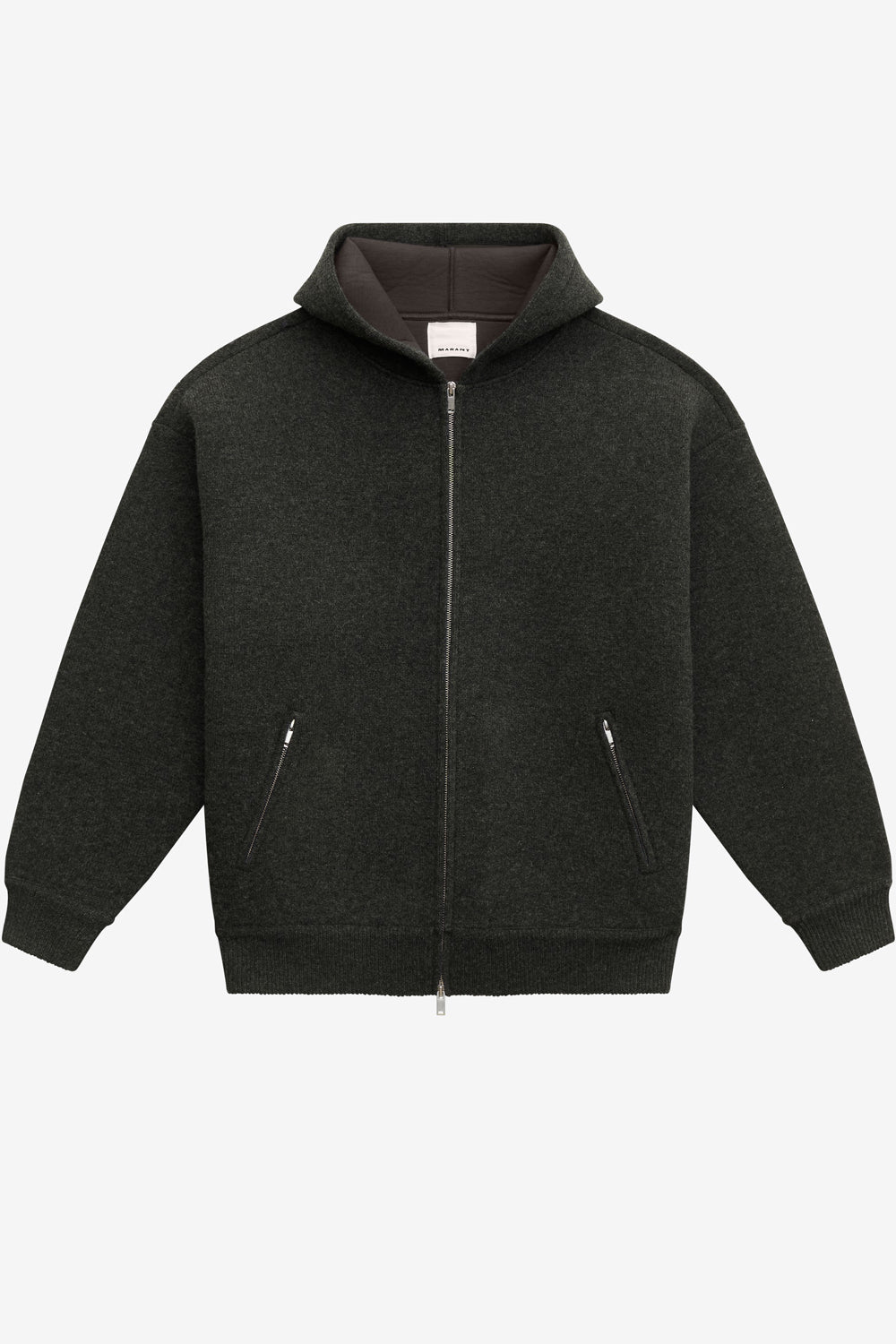 Igor フード付き無地混合ウール コート - Anthracite - Man - 1