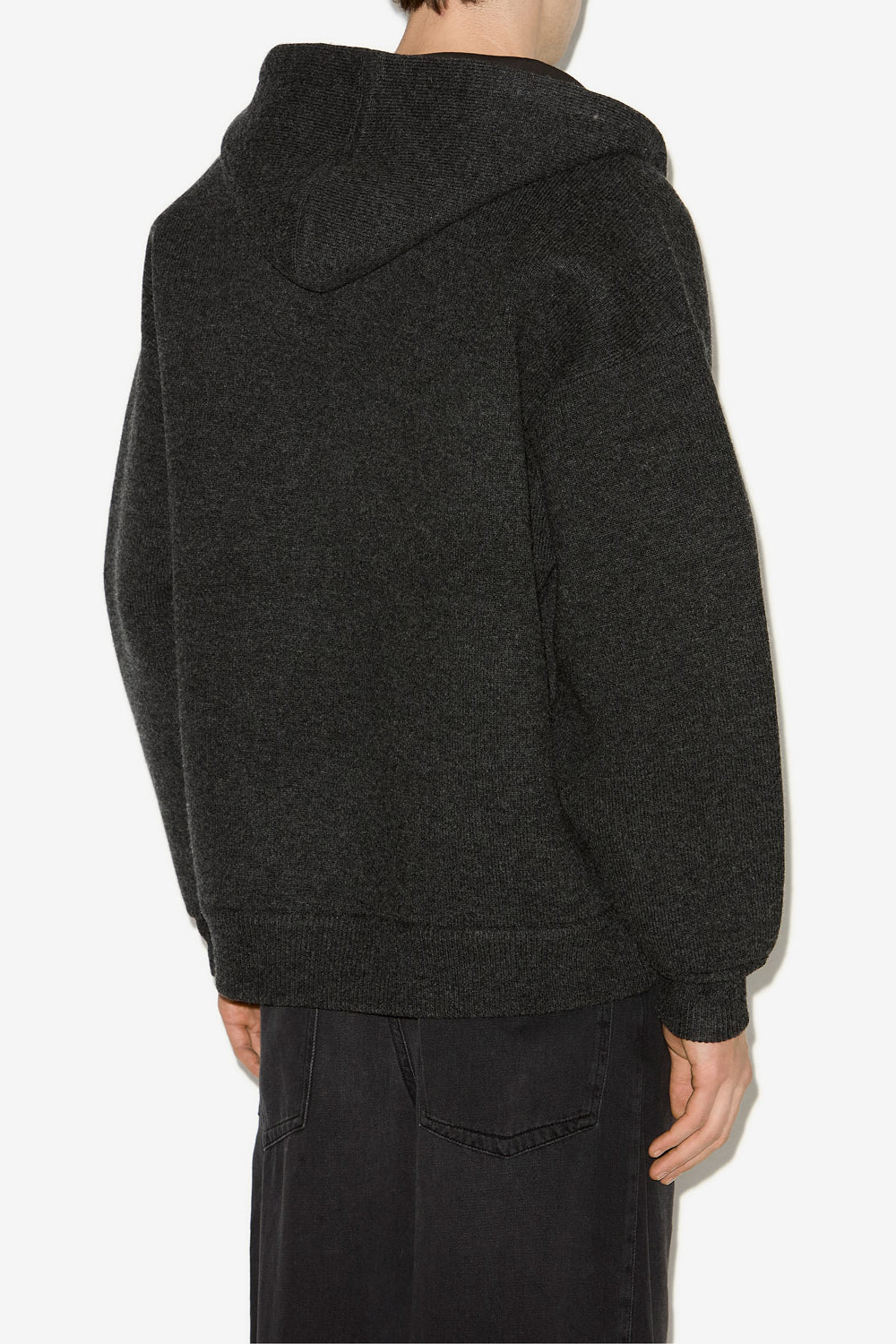 Igor フード付き無地混合ウール コート - Anthracite - Man - 5