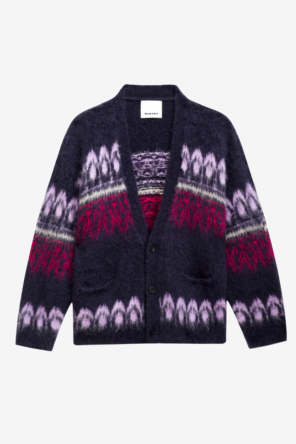 Geknöpfter gemusterter mantel dyston aus mohair - Midnight - Man - 1