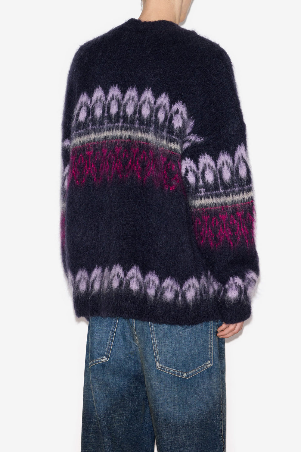 Geknöpfter gemusterter mantel dyston aus mohair - Midnight - Man - 5