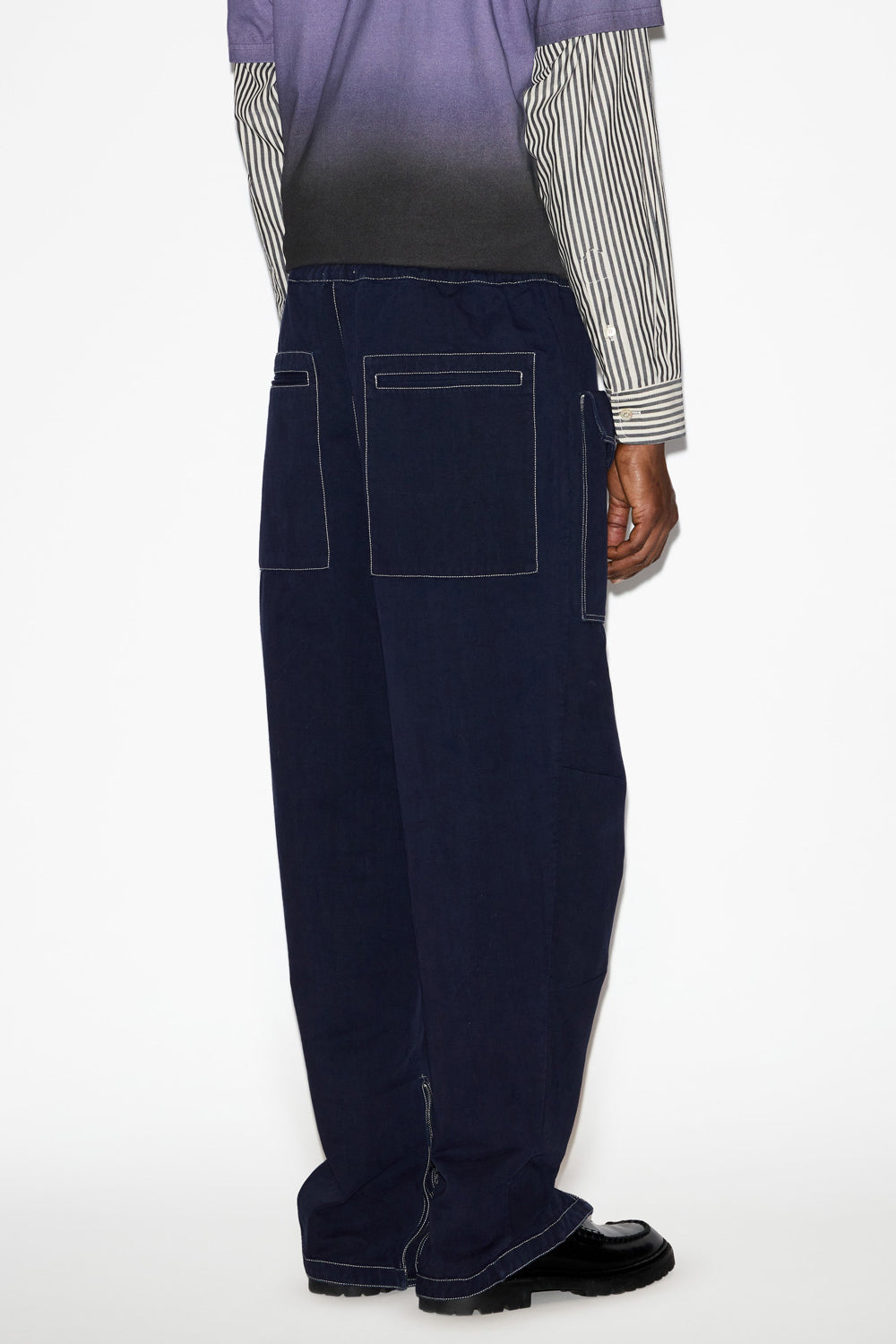 Tilseno コントラストステッチ コットン キャロットパンツ - Midnight - Man - 5