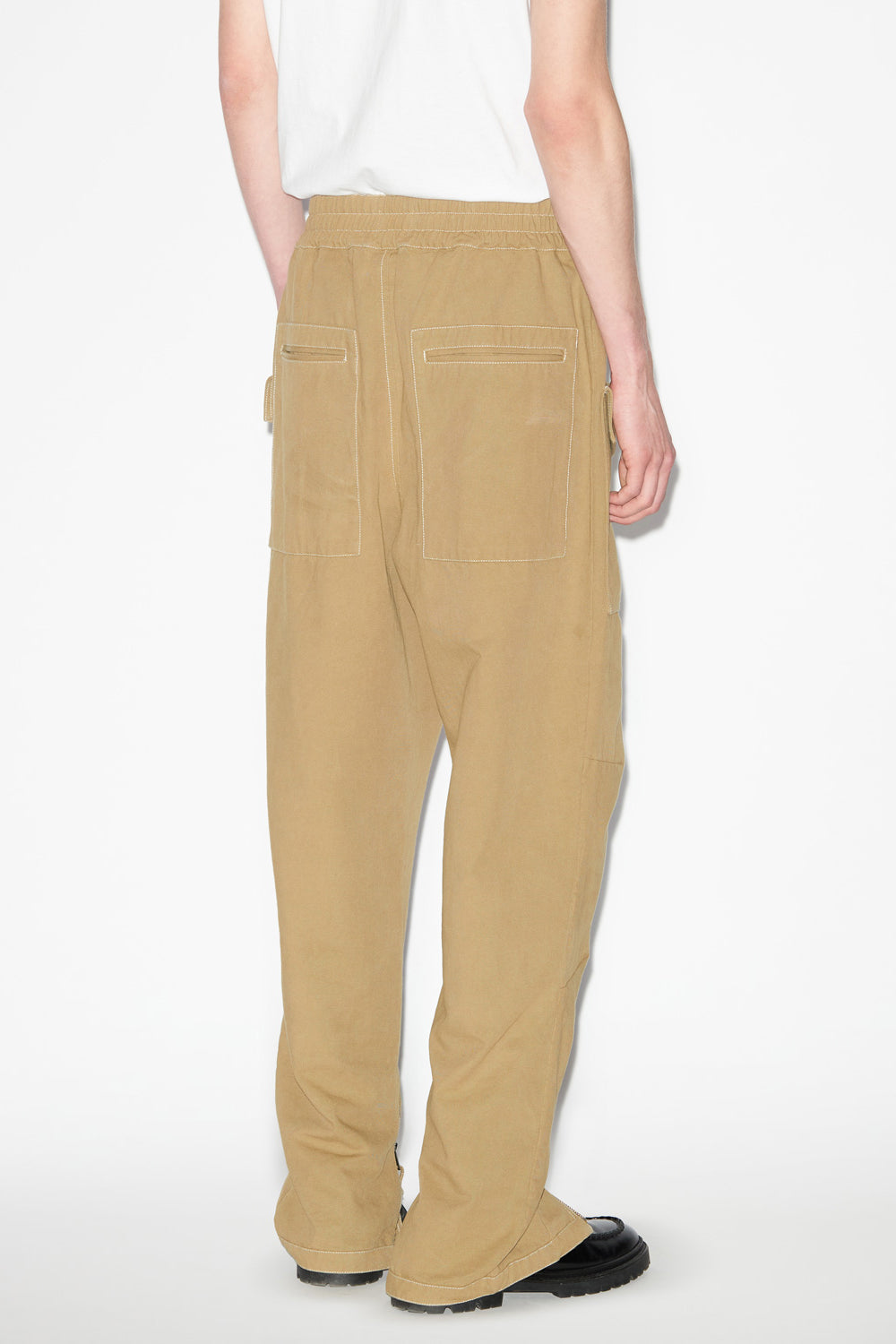 Tilseno コントラストステッチ コットン キャロットパンツ - カーキ - Man - 5