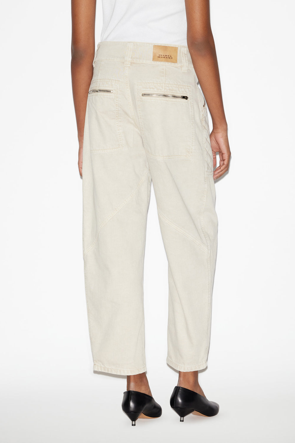 Catarina denim jeans with quilted details - Ecru - Woman - 5