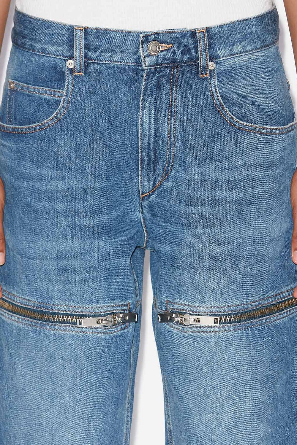 Salia loose fit denim jeans with zippers - Blue - Woman - 3