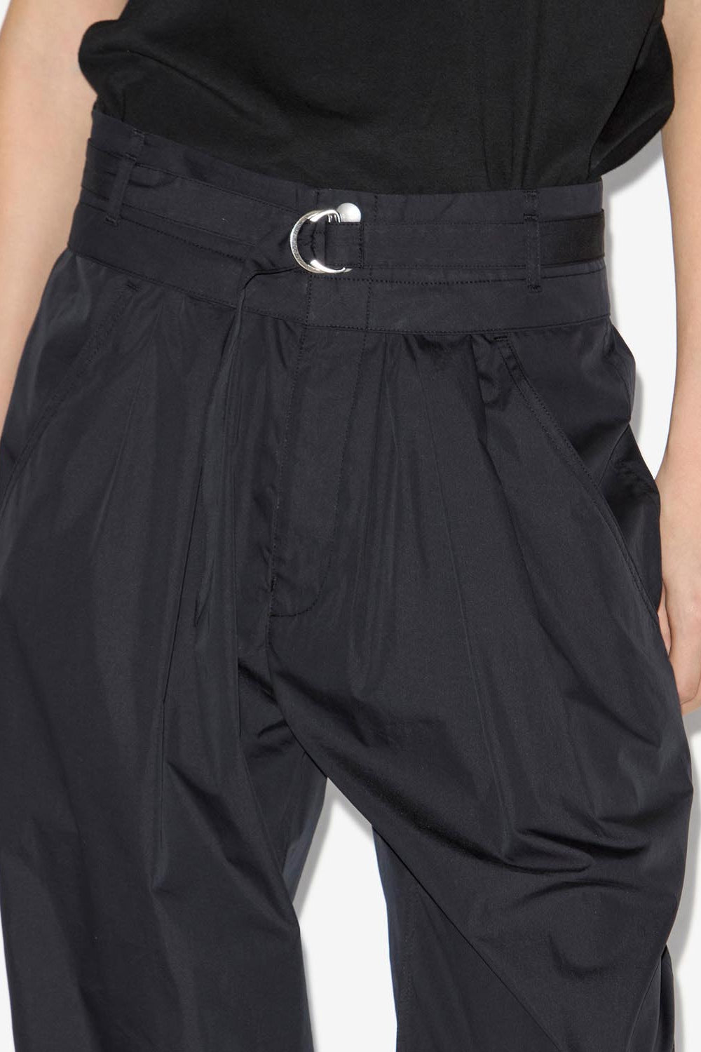 Celiana sporty style plain-colored cotton blend pants - Black - Woman - 3