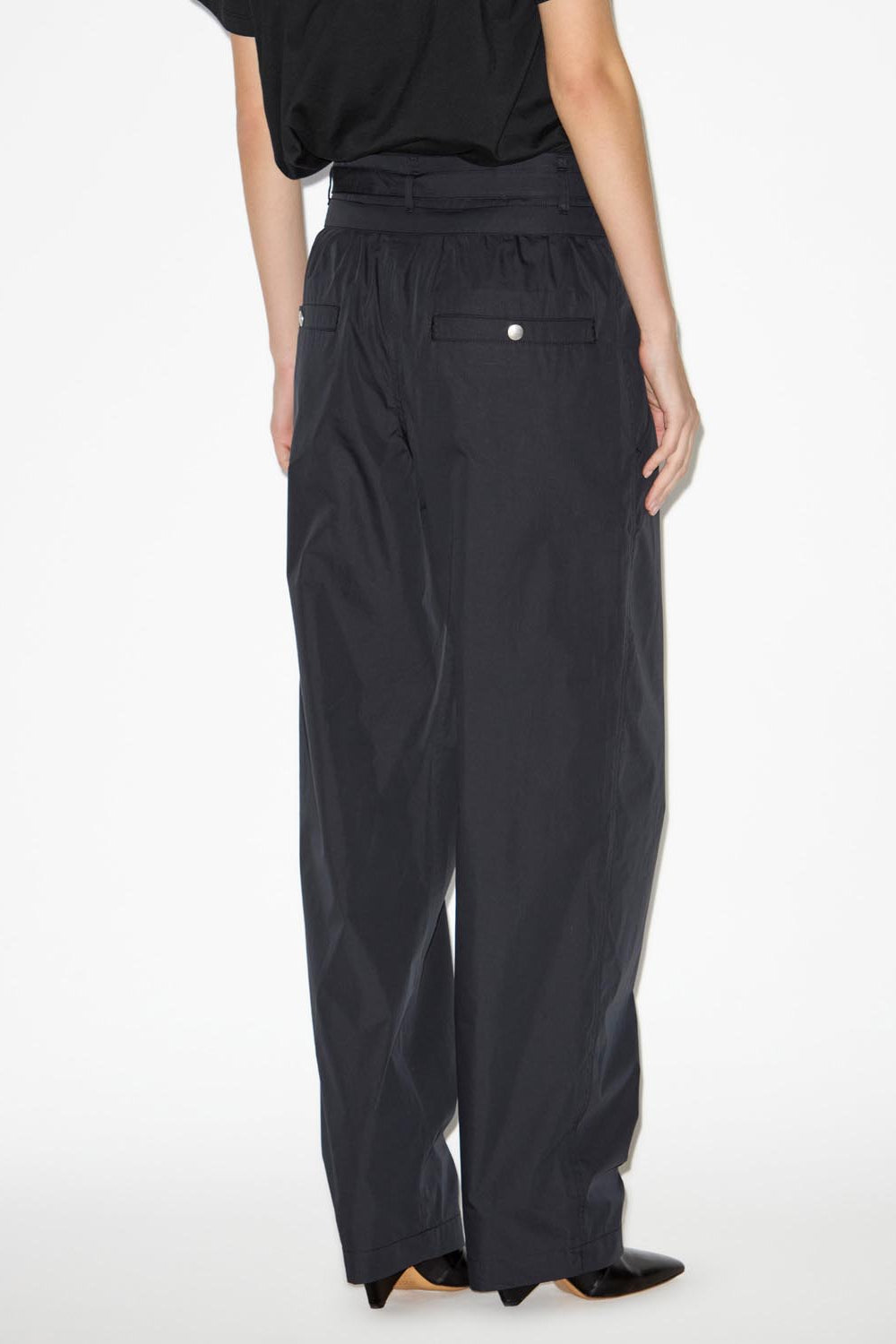 Celiana sporty style plain-colored cotton blend pants - Black - Woman - 5