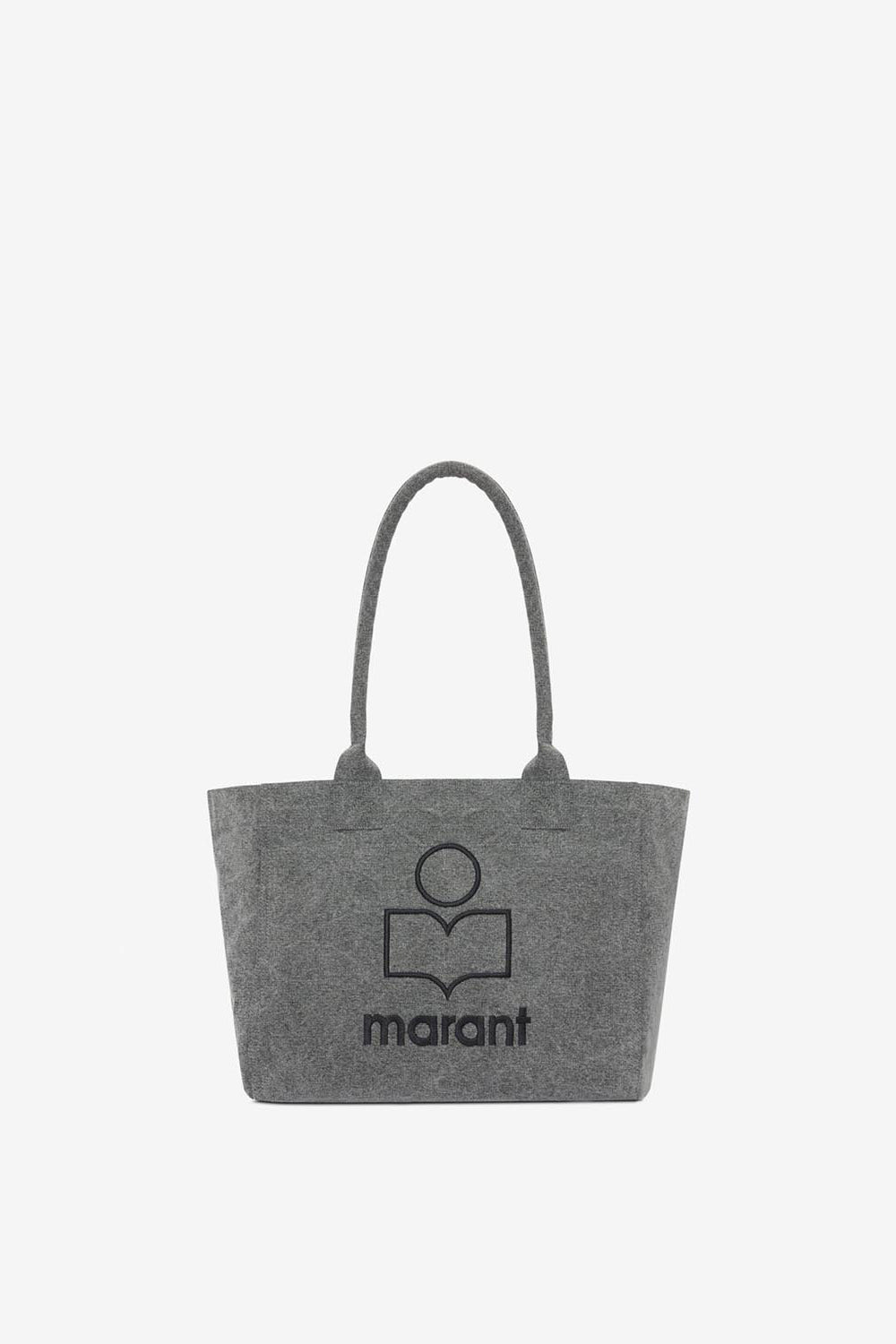 Yenky zipped washed cotton logo tote bag - Gray - Woman - 1