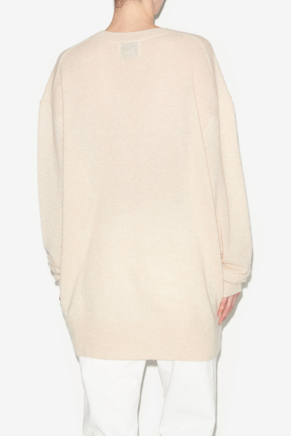 Larana v-neck sweater in plain-colored cashmere knit - Beige - Woman - 5