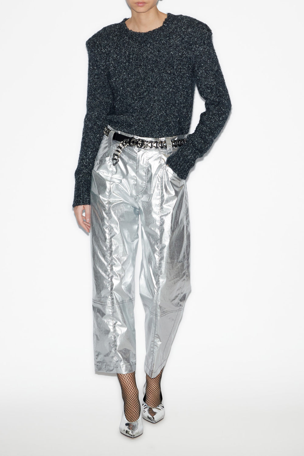 Kalo sweater in plain-colored fluffy knit - Anthracite - Woman - 2