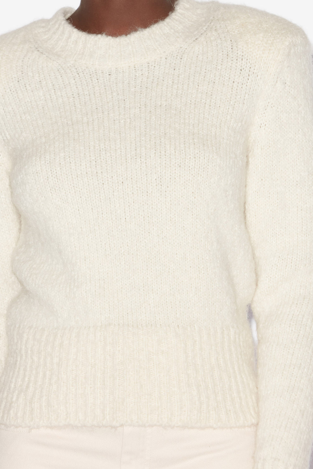 Kalo sweater in plain-colored fluffy knit - Ecru - Woman - 3