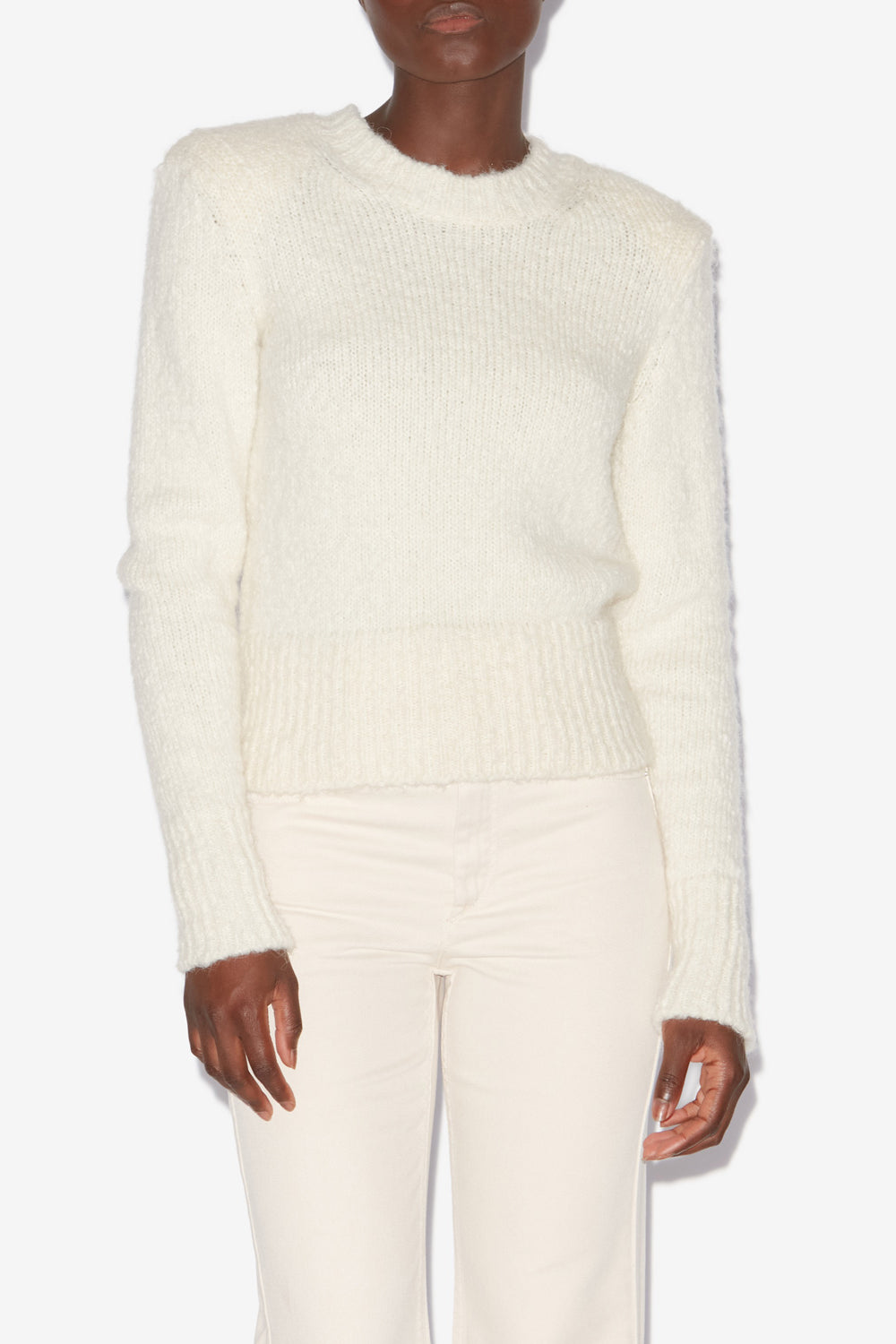 Kalo sweater in plain-colored fluffy knit - Ecru - Woman - 4