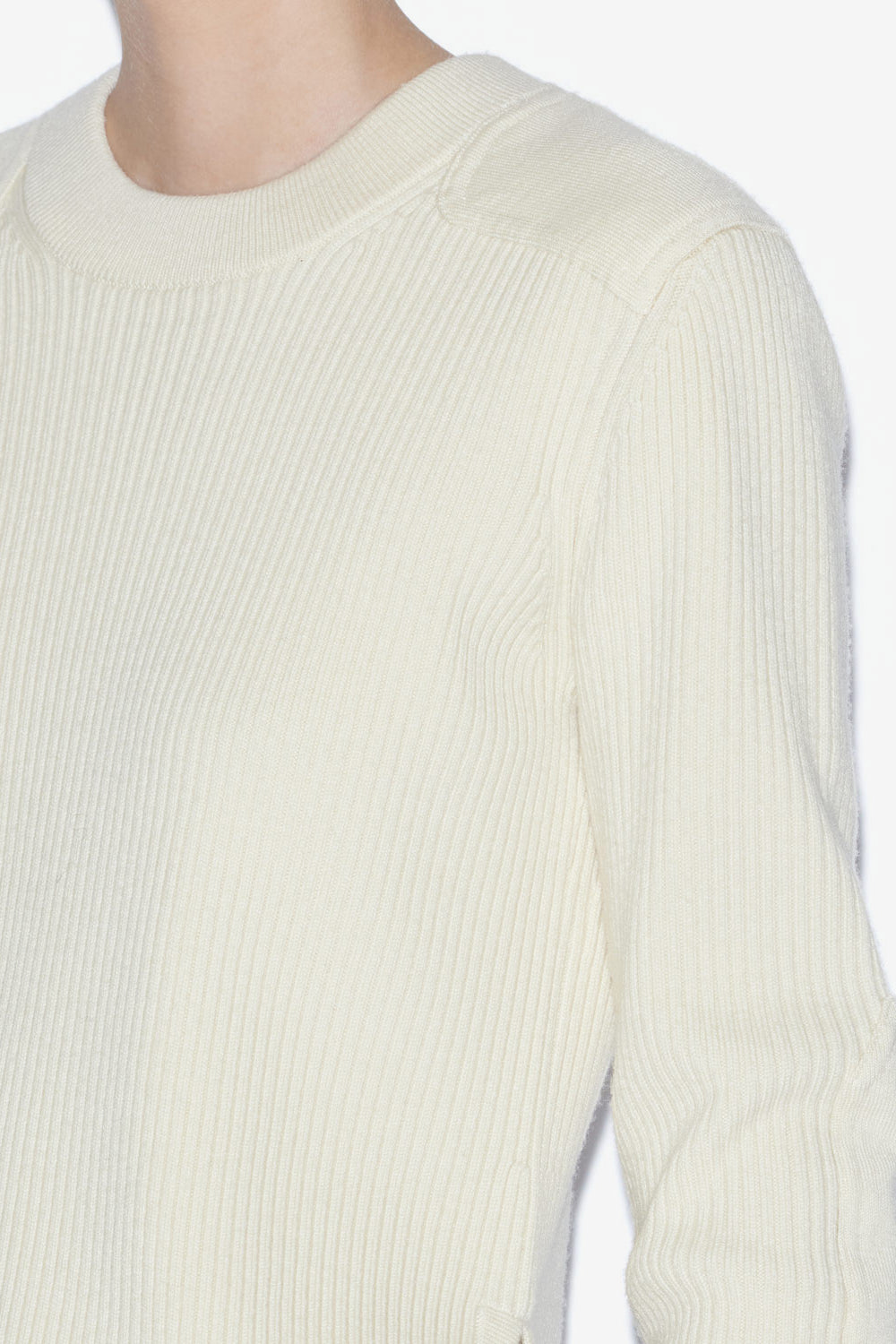 Gabyne sweater in plain-colored merinos wool - Ecru - Woman - 3