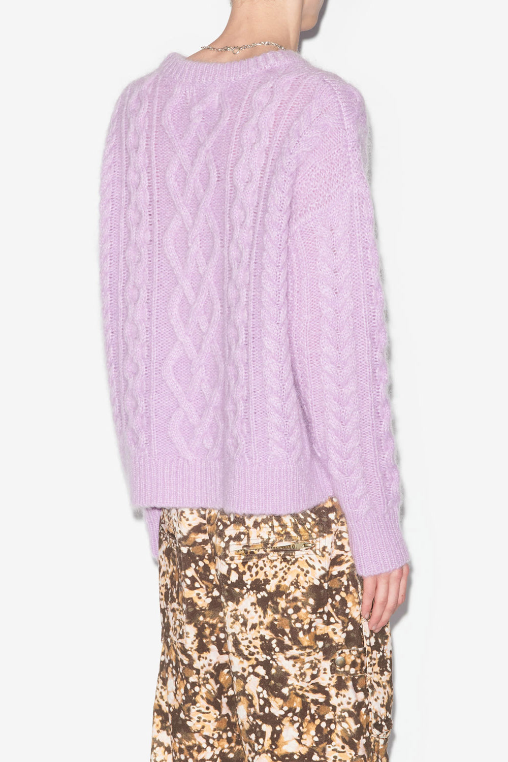 Pullover erick aus einfarbigem zopfstrick - Lavender - Man - 5