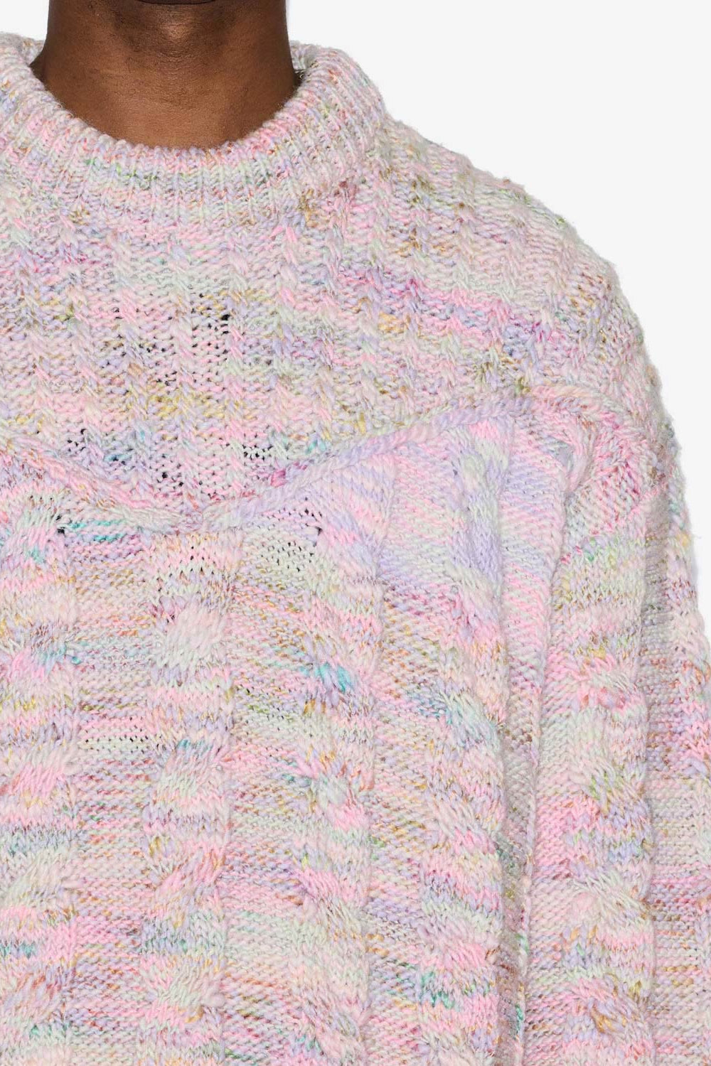 Pullover fedor aus mouliné-strick mit zopfmuster - Rosa - Man - 3