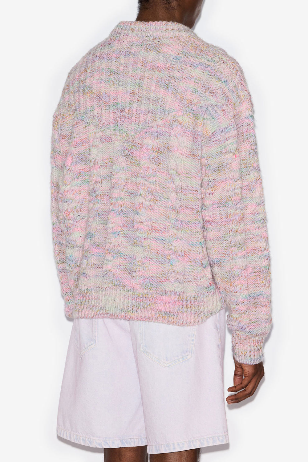 Pullover fedor aus mouliné-strick mit zopfmuster - Rosa - Man - 5