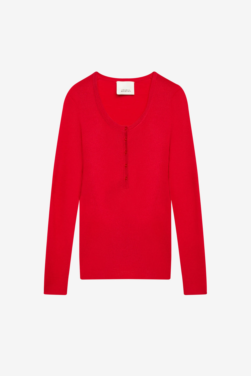 Estine buttoned merinos wool sweater - Poppy red - Woman - 1