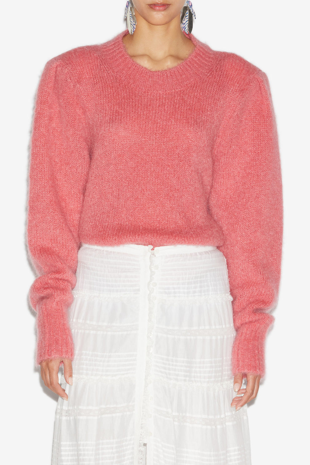 Esmee plain-colored mohair sweater - Coral - Woman - 4