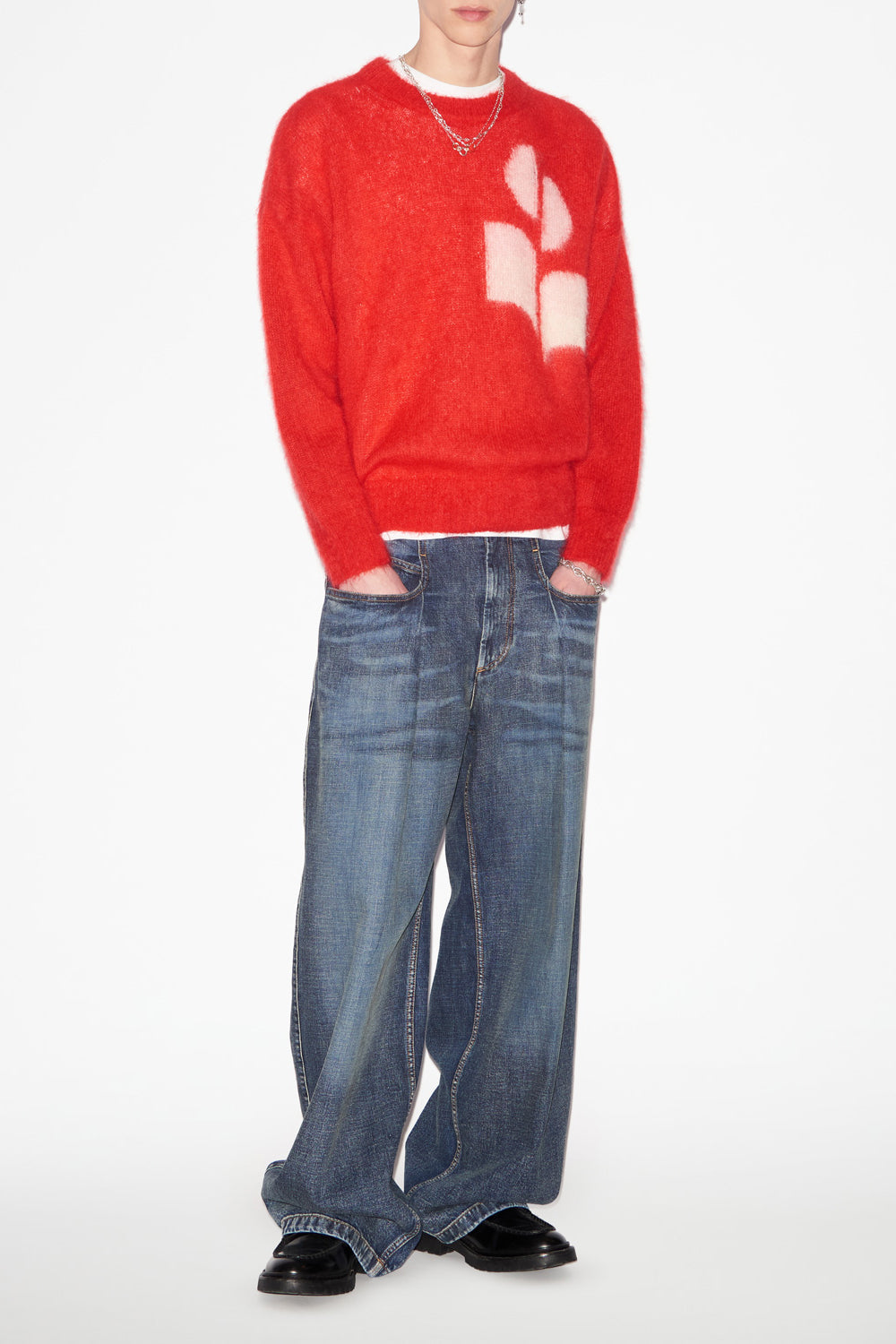 Mohair-pullover drany mit logo - Rot - Man - 2