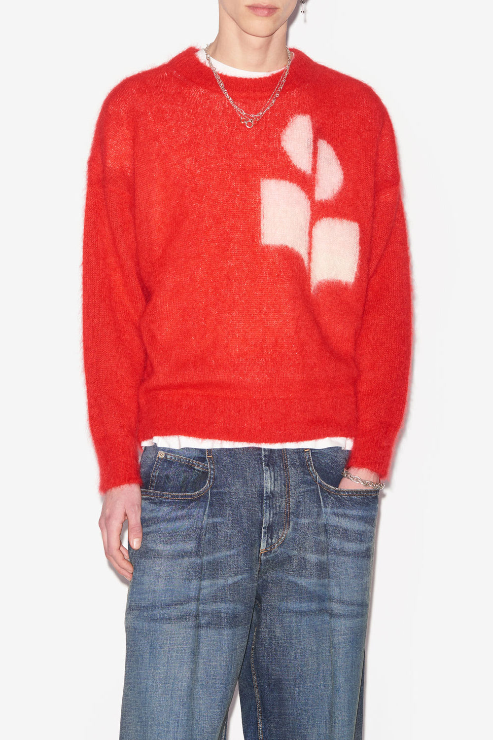 Mohair-pullover drany mit logo - Rot - Man - 4