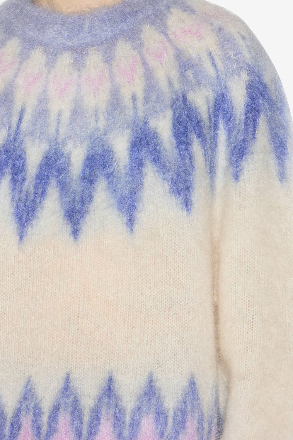 Nicolas mohair fair isle pattern sweater - Blue - Man - 3