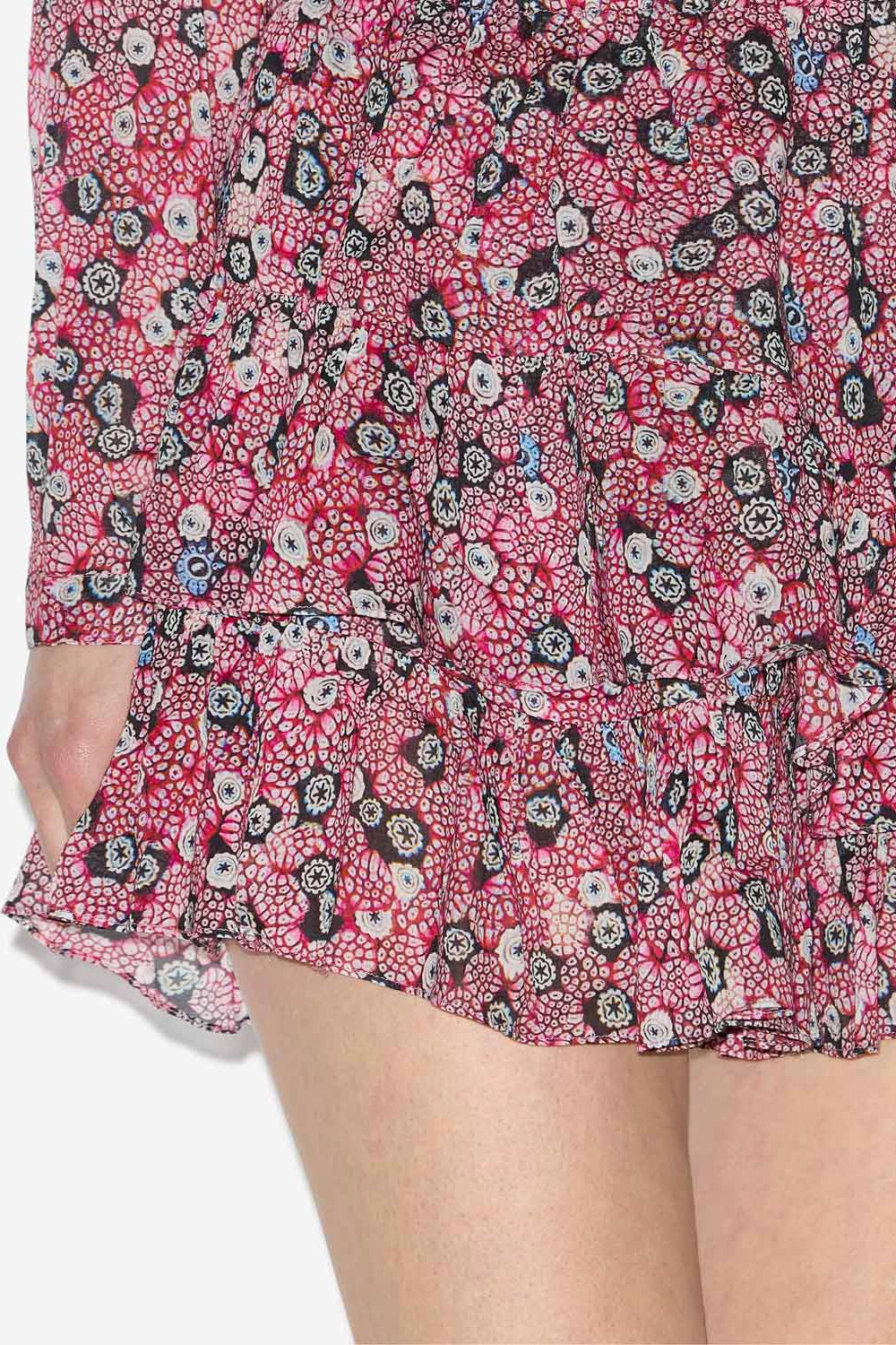 Jocadia プリントコットンボイル フリル付きショートパンツ - Raspberry-black - Woman - 3