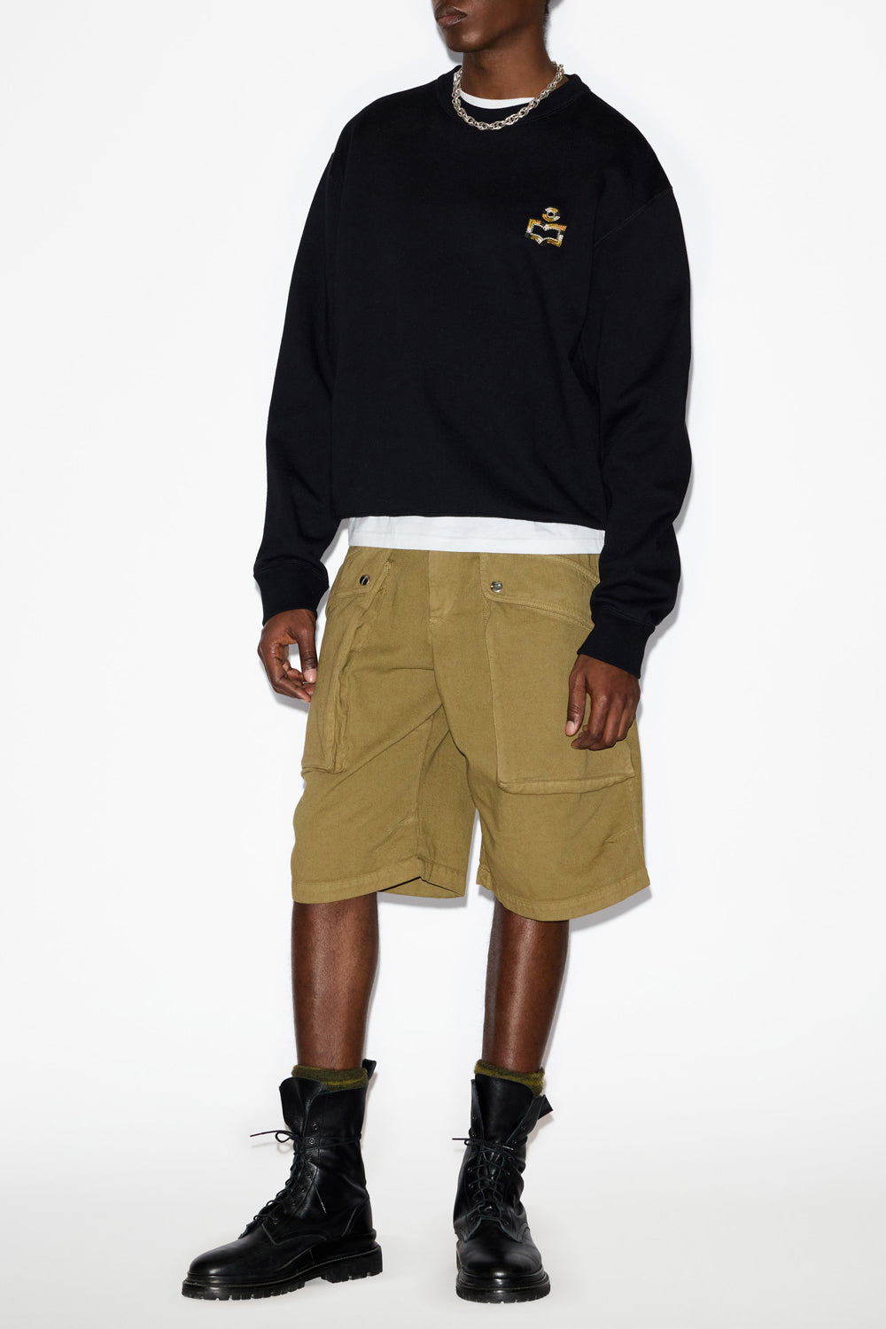 Sweatshirt mikoe aus baumwolle mit stickereien - Schwarz gewaschen - Man - 2