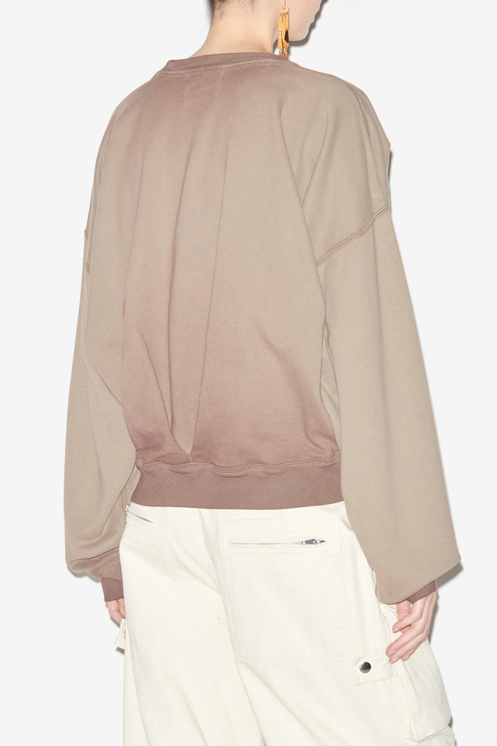 Sweatshirt paulia en coton délavé - Kaki - Woman - 5