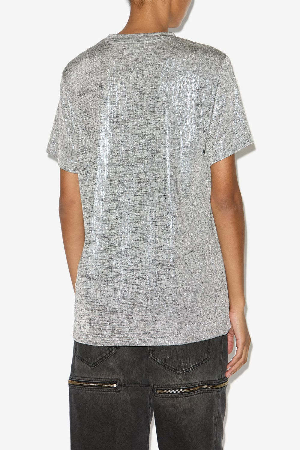 T-shirt zoeline en jersey métallisé à logos - Gris-argenté - Woman - 5