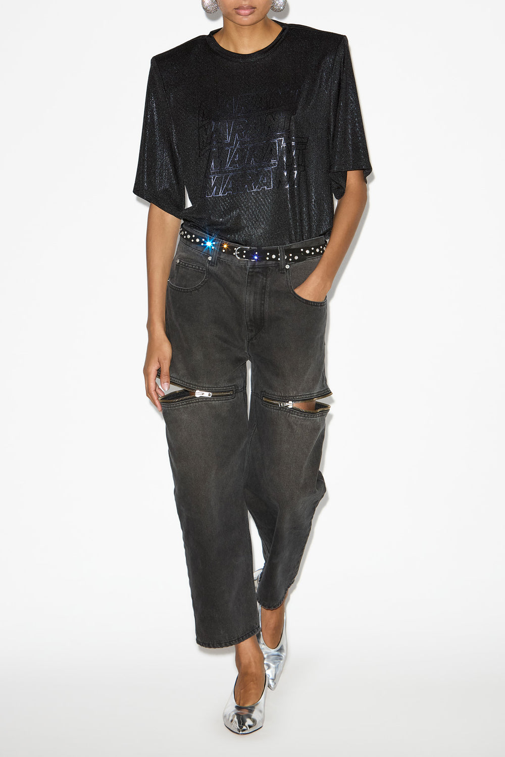 T-shirt court freya en jersey à logos - Noir - Woman - 2