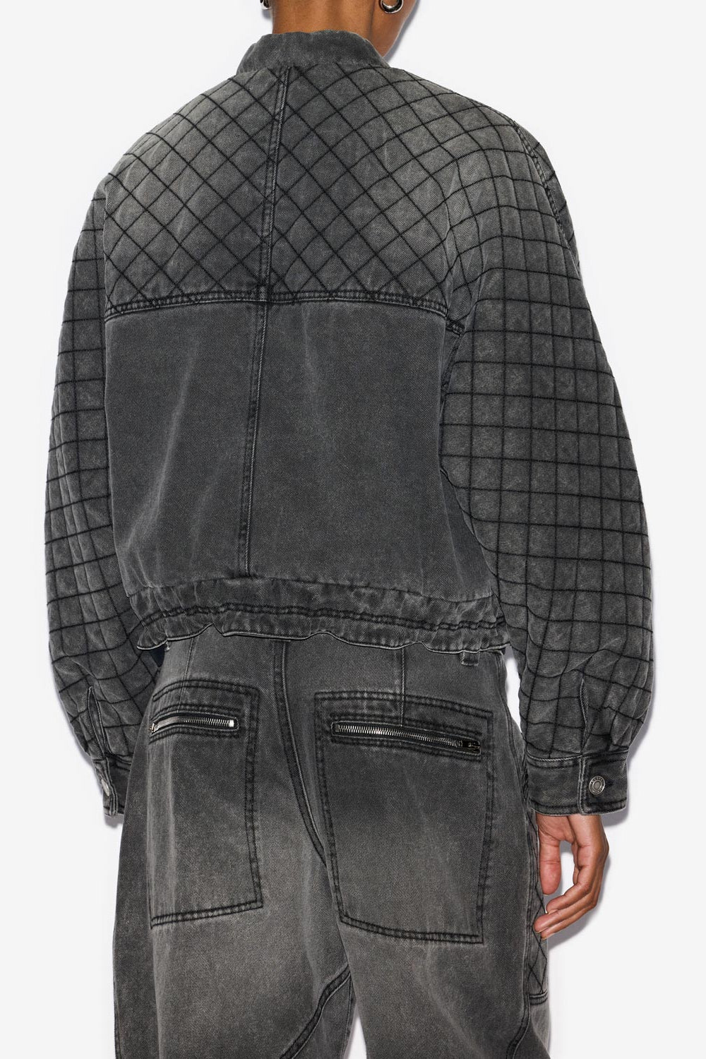 Celiany quilted denim jacket - Dark gray - Woman - 5