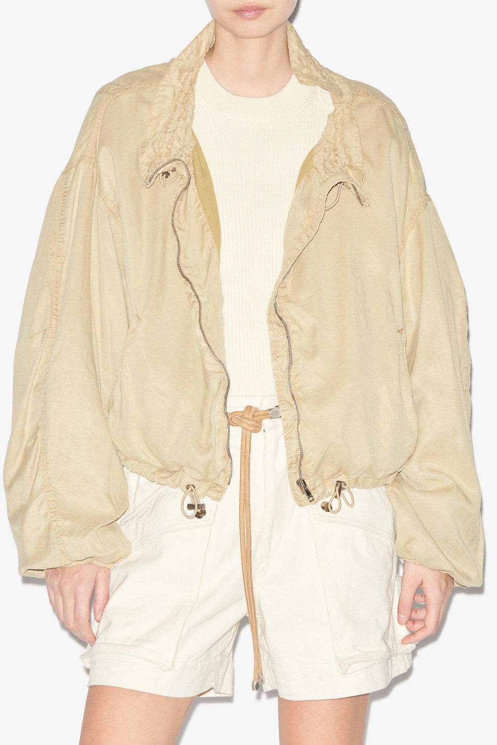 Plume short chambray jacket - Light khaki - Woman - 4