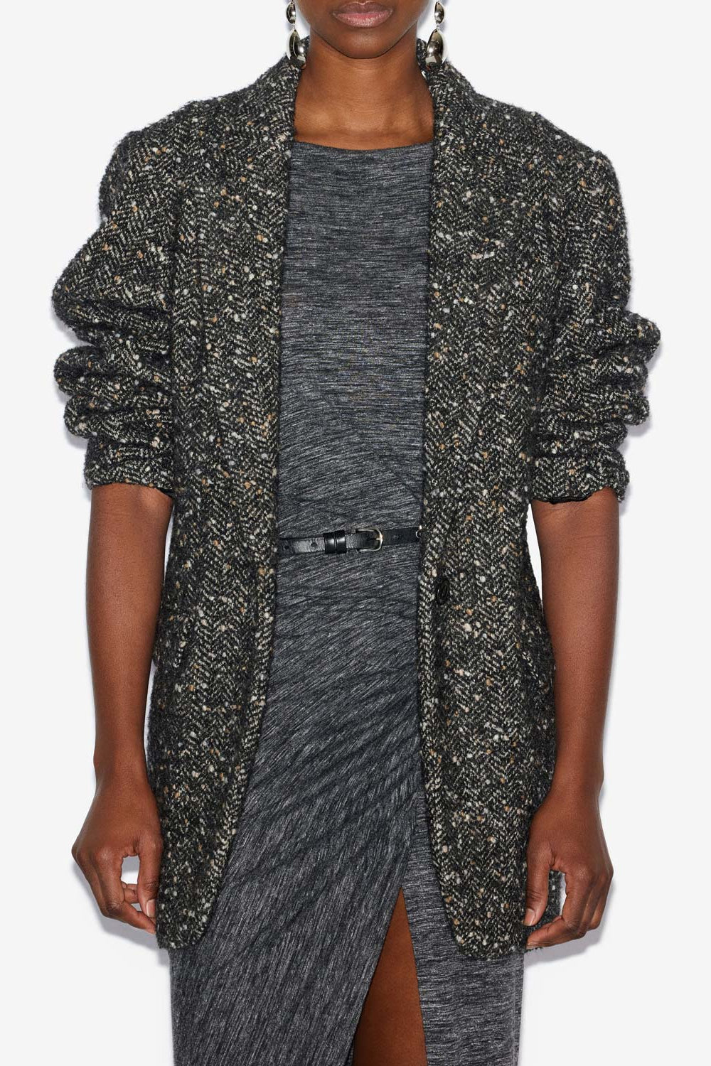 Hayden flecked wool blend suit jacket - Black - Woman - 4